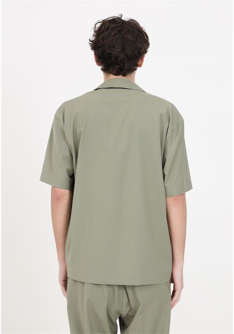 Green men's shirt with silver outline buttons IM BRIAN | CA2883VERD